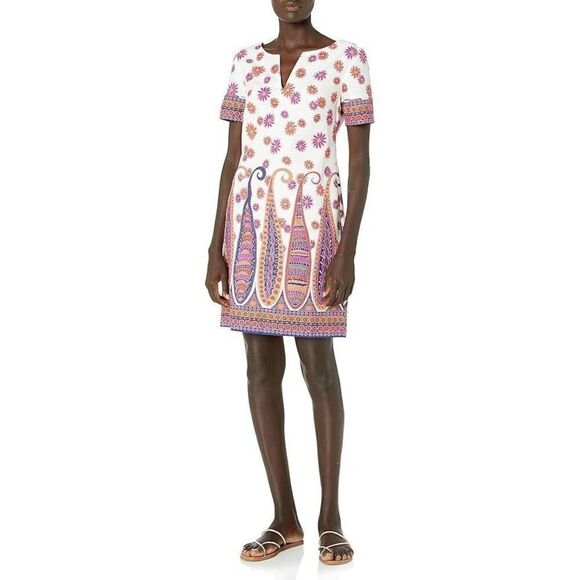 TRINA TURK Women’s Museum Short Sleeve Shift  Dress 10 - Picture 2 of 5